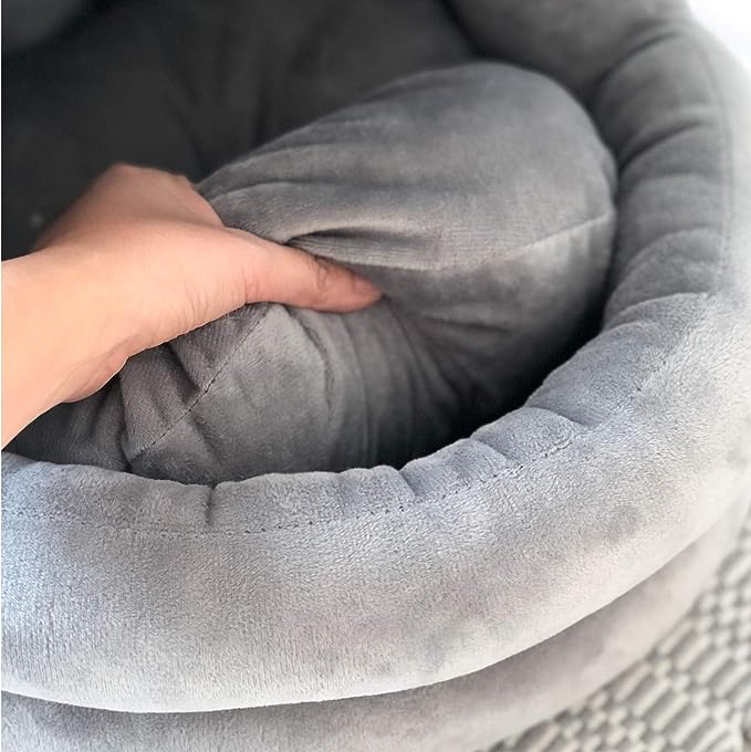 Pet Indoor Cosy Cushion Bed Machine Washable with Pillow and Toy
