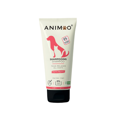 Shampoing Animoo – 200ml (Anti-Odeur / Anti-Démangeaisons / Poils Blancs / Poils Noirs / Tous Types de Poils)