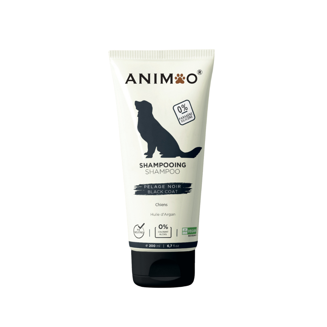 Shampoing Animoo – 200ml (Anti-Odeur / Anti-Démangeaisons / Poils Blancs / Poils Noirs / Tous Types de Poils)