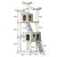 Arbre à Chat 185 cm – Tour Multi-Niveaux en Bois & Rotin