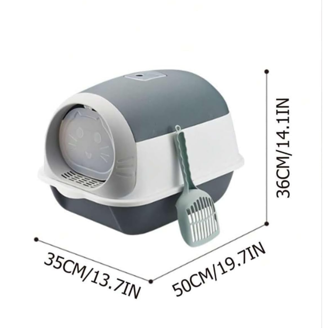 Bac à Litière Fermé Pliable avec Tiroir & Pelle