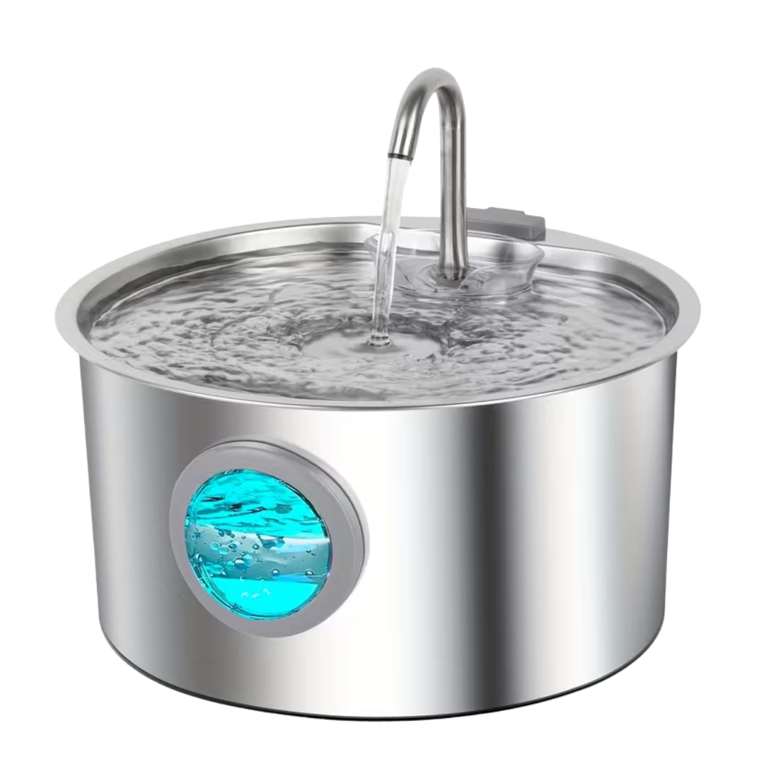 Fontaine à Eau pour Animaux en Inox – Distributeur 3,2 L Silencieux