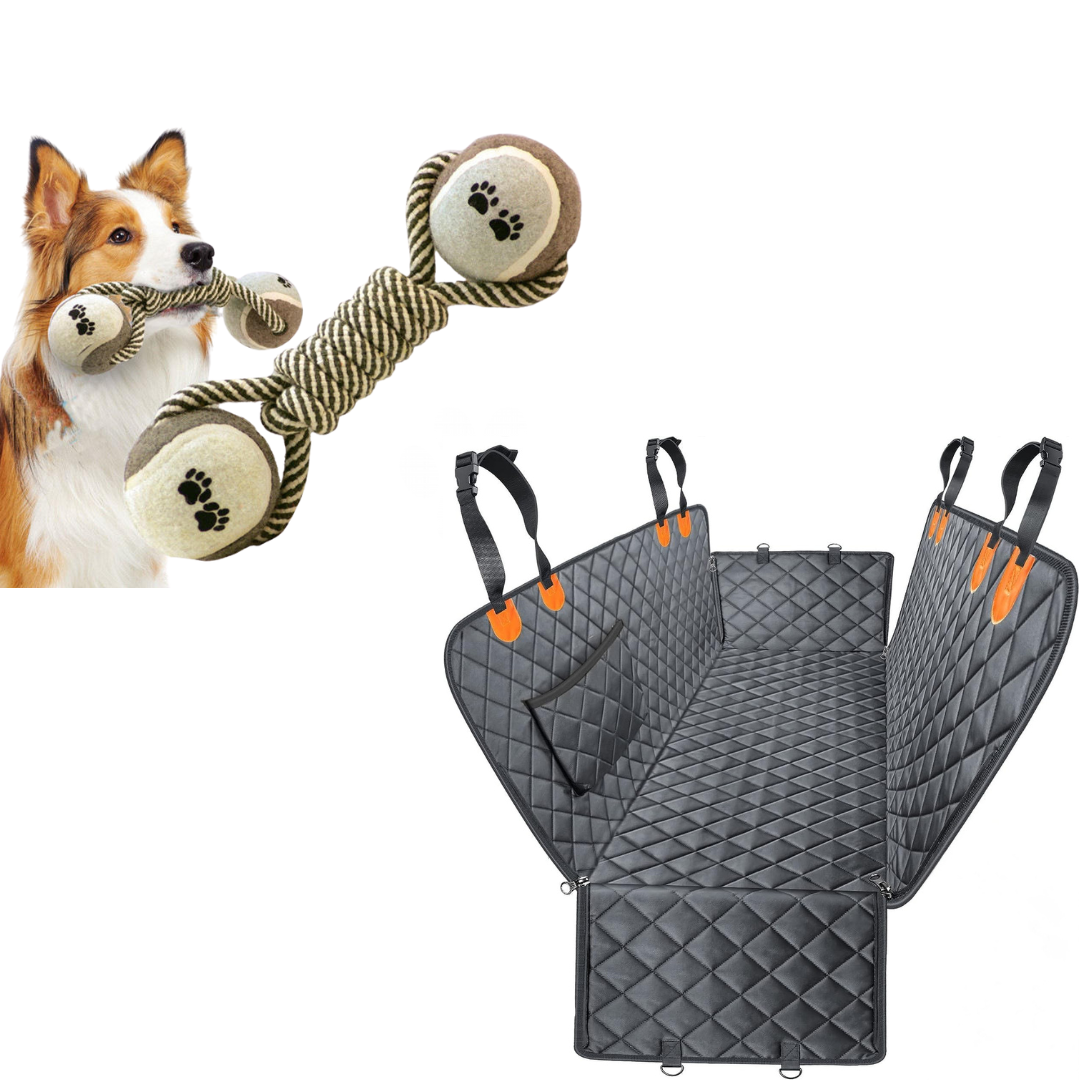 Car Seat Cover + Chew Toy Combo