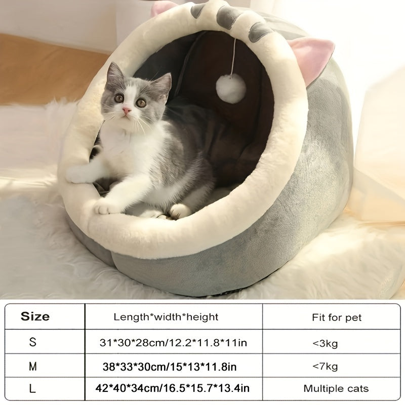 Pet Indoor Cosy Cushion Bed Machine Washable with Pillow and Toy
