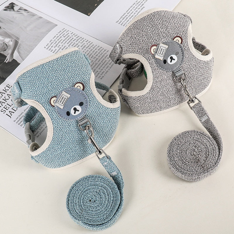 Harnais et Laisse pour Petits Chiens et Chats - Confort Rafraîchissant et Style Élégant